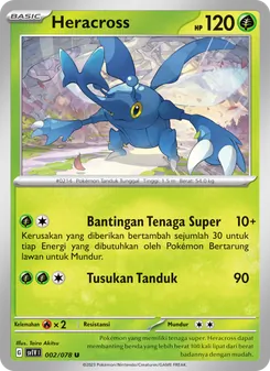 Kartu Heracross dari Violet ex, nomor 002/78
