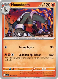 Kartu Houndoom dari Violet ex, nomor 018/78