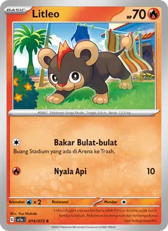 Kartu Litleo dari Hantaman Triplet, nomor 014/73