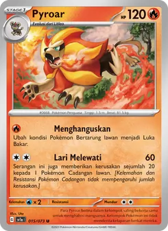 Kartu Pyroar dari Hantaman Triplet, nomor 015/73