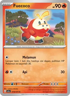 Kartu Fuecoco dari Hantaman Triplet, nomor 018/73