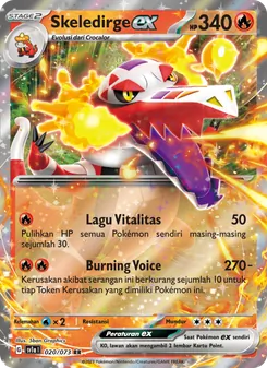 Kartu Skeledirge ex dari Hantaman Triplet, nomor 020/73