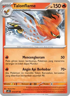 Kartu Talonflame dari Letusan Tanah, nomor 013/71
