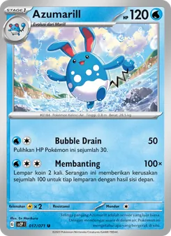 Kartu Azumarill dari Mara Bahaya Salju, nomor 017/71