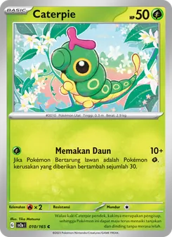 Kartu Caterpie dari Kartu Pokémon 151, nomor 010/165