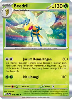 Kartu Beedrill dari Kartu Pokémon 151, nomor 015/165