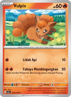 Kartu Vulpix dari Kilau Hitam, nomor 015/170