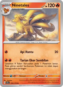 Kartu Ninetales dari Kilau Hitam, nomor 016/170