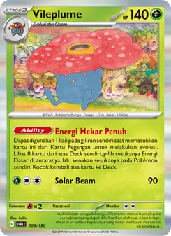 Kartu Vileplume dari Harta Berkilau ex, nomor 003/190