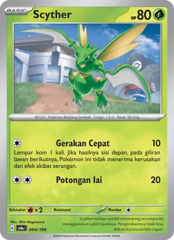 Kartu Scyther dari Harta Berkilau ex, nomor 004/190