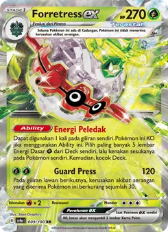 Kartu Forretress ex dari Harta Berkilau ex, nomor 009/190