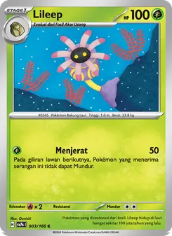 Kartu Lileep dari Bimbingan Rasi, nomor 003/166