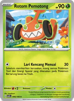 Kartu Rotom Pemotong dari Bimbingan Rasi, nomor 006/166