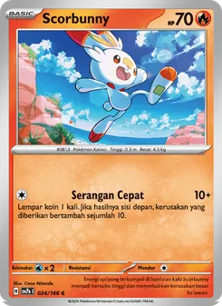 Kartu Scorbunny dari Bimbingan Rasi, nomor 024/166