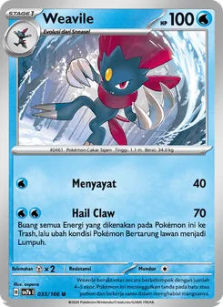 Kartu Weavile dari Bimbingan Rasi, nomor 033/166