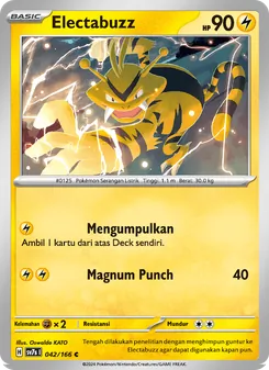 Kartu Electabuzz dari Bimbingan Rasi, nomor 042/166