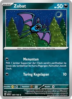 Kartu Zubat dari Bimbingan Rasi, nomor 087/166