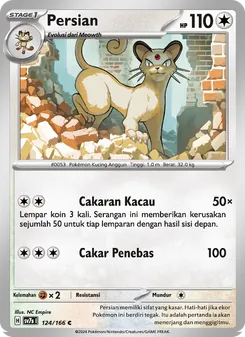 Kartu Persian dari Bimbingan Rasi, nomor 124/166