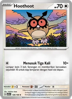 Kartu Hoothoot dari Bimbingan Rasi, nomor 126/166