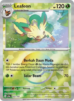 Kartu Leafeon dari Festival Terastal ex, nomor 002/187