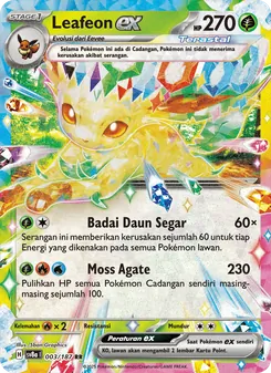 Kartu Leafeon ex dari Festival Terastal ex, nomor 003/187