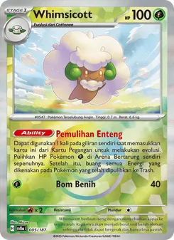 Kartu Whimsicott dari Festival Terastal ex, nomor 005/187