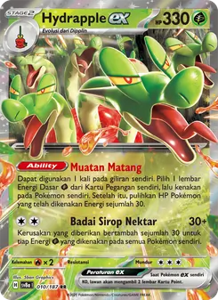 Kartu Hydrapple ex dari Festival Terastal ex, nomor 010/187