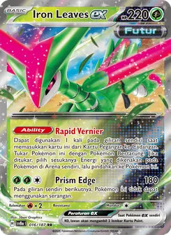 Kartu Iron Leaves ex dari Festival Terastal ex, nomor 016/187