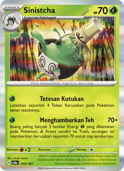 Kartu Sinistcha dari Festival Terastal ex, nomor 018/187