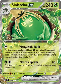 Kartu Sinistcha ex dari Festival Terastal ex, nomor 019/187