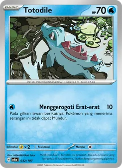 Kartu Totodile dari Festival Terastal ex, nomor 032/187