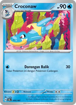Kartu Croconaw dari Festival Terastal ex, nomor 033/187