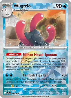 Kartu Wugtrio dari Festival Terastal ex, nomor 043/187