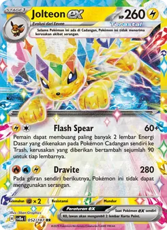 Kartu Jolteon ex dari Festival Terastal ex, nomor 052/187