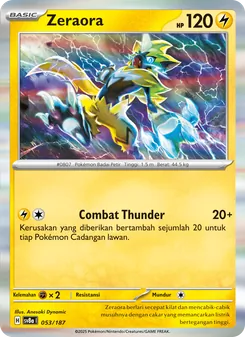 Kartu Zeraora dari Festival Terastal ex, nomor 053/187
