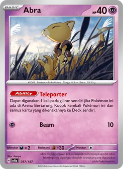 Kartu Abra dari Festival Terastal ex, nomor 057/187