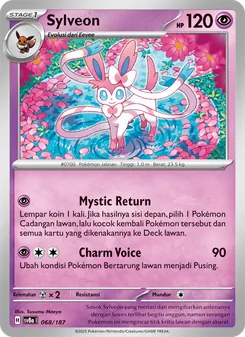 Kartu Sylveon dari Festival Terastal ex, nomor 068/187