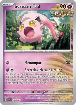 Kartu Scream Tail dari Festival Terastal ex, nomor 071/187
