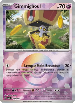 Kartu Gimmighoul dari Festival Terastal ex, nomor 073/187