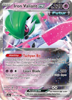 Kartu Iron Valiant ex dari Festival Terastal ex, nomor 074/187