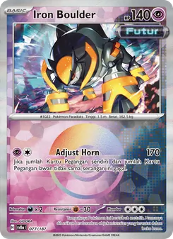 Kartu Iron Boulder dari Festival Terastal ex, nomor 077/187