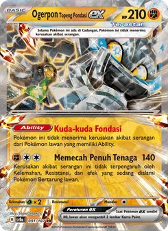 Kartu Ogerpon Topeng Fondasi ex dari Festival Terastal ex, nomor 091/187