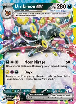 Kartu Umbreon ex dari Festival Terastal ex, nomor 093/187