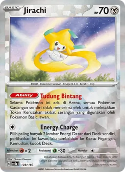 Kartu Jirachi dari Festival Terastal ex, nomor 108/187