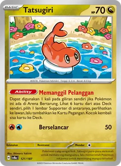 Kartu Tatsugiri dari Festival Terastal ex, nomor 121/187