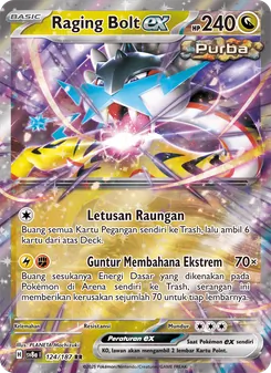 Kartu Raging Bolt ex dari Festival Terastal ex, nomor 124/187