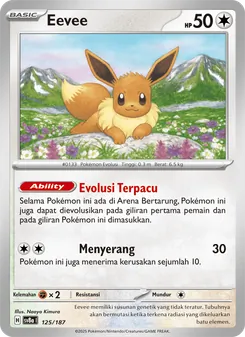 Kartu Eevee dari Festival Terastal ex, nomor 125/187