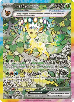 Kartu Leafeon ex dari Festival Terastal ex, nomor 200/187