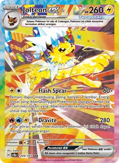 Kartu Jolteon ex dari Festival Terastal ex, nomor 209/187