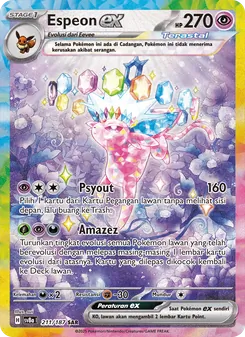 Kartu Espeon ex dari Festival Terastal ex, nomor 211/187